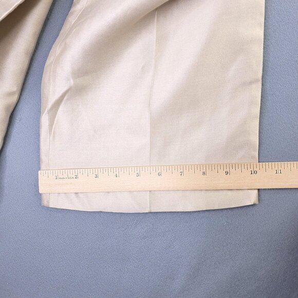 Talbots Pants Women 14 Beige Pure Silk Lined Side Zip Dress Slack Taper Leg Chic - Picture 12 of 12